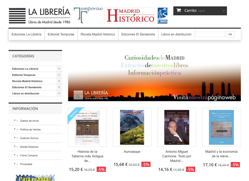 Nueva web de Ediciones La Librería